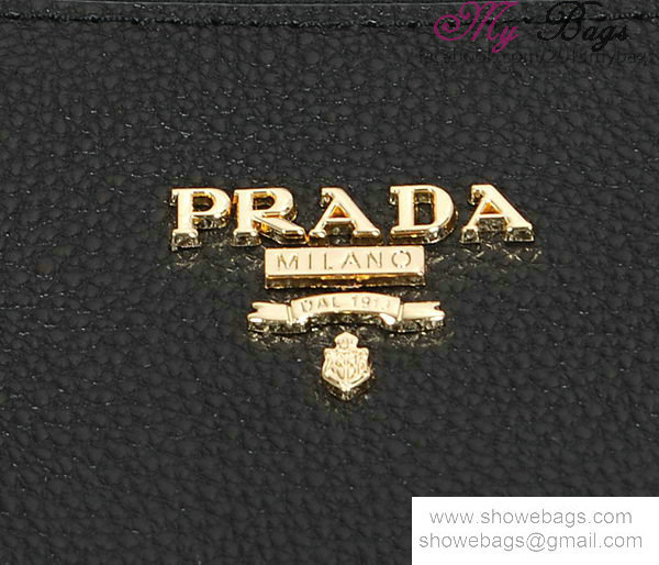 2014 Prada grainy leather tote bag BN2325 black